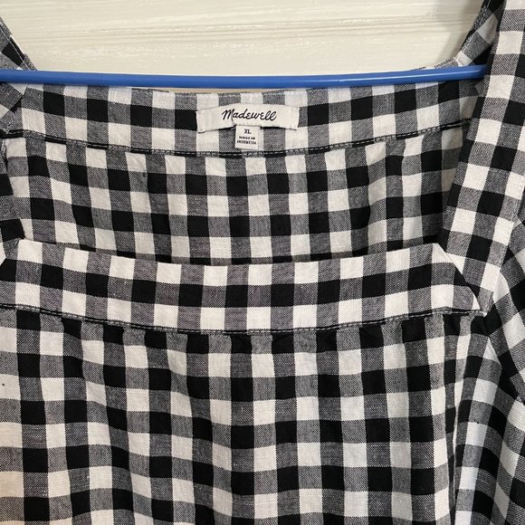 Madewell Black and White Gingham Mini Dress - Picture 4 of 6